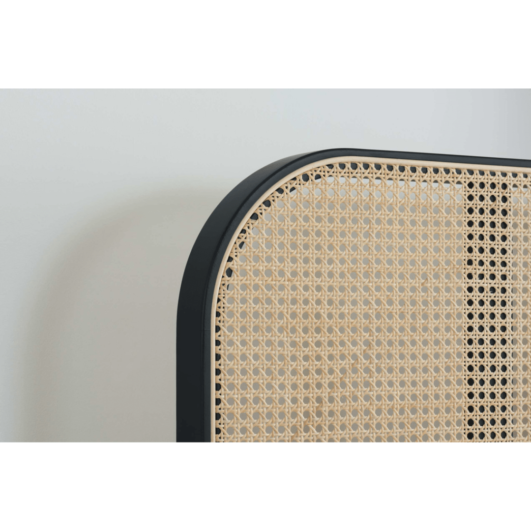 Margot Rattan Black Bed Frame - Black Oak - Furniturezone