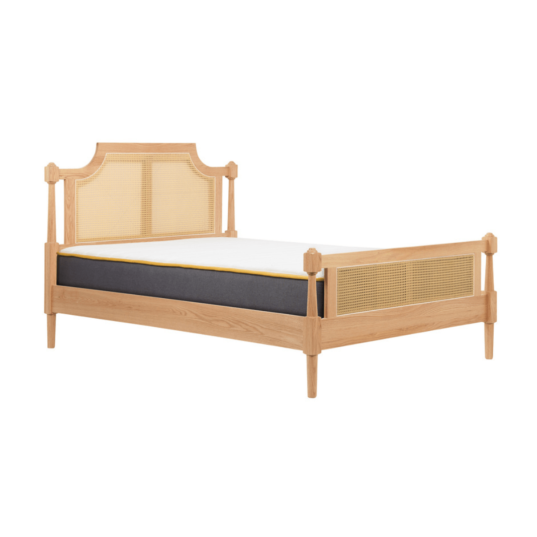 Marotta Rattan Solid Oak Oak Bed Frame - Furniturezone