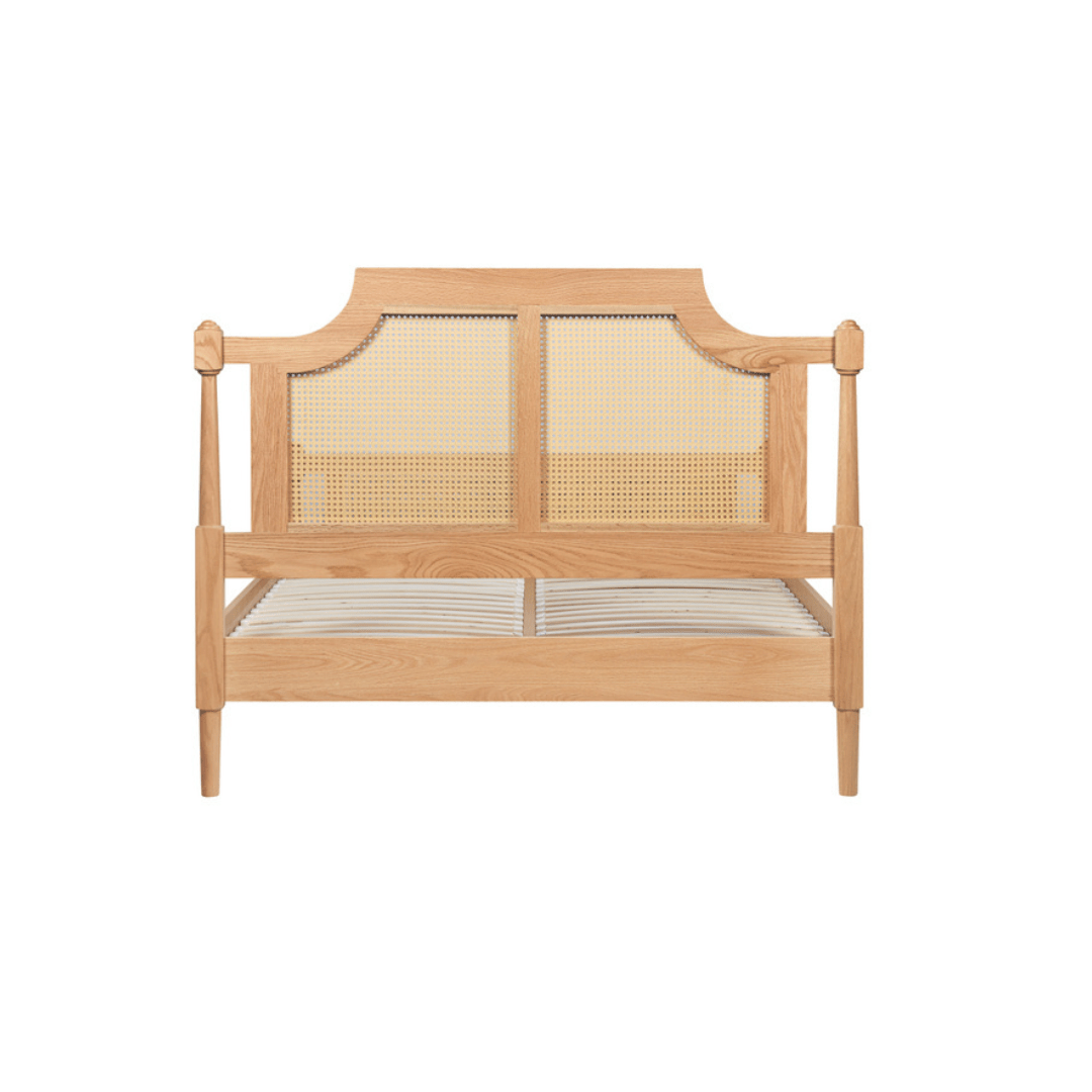 Marotta Rattan Solid Oak Oak Bed Frame - Furniturezone