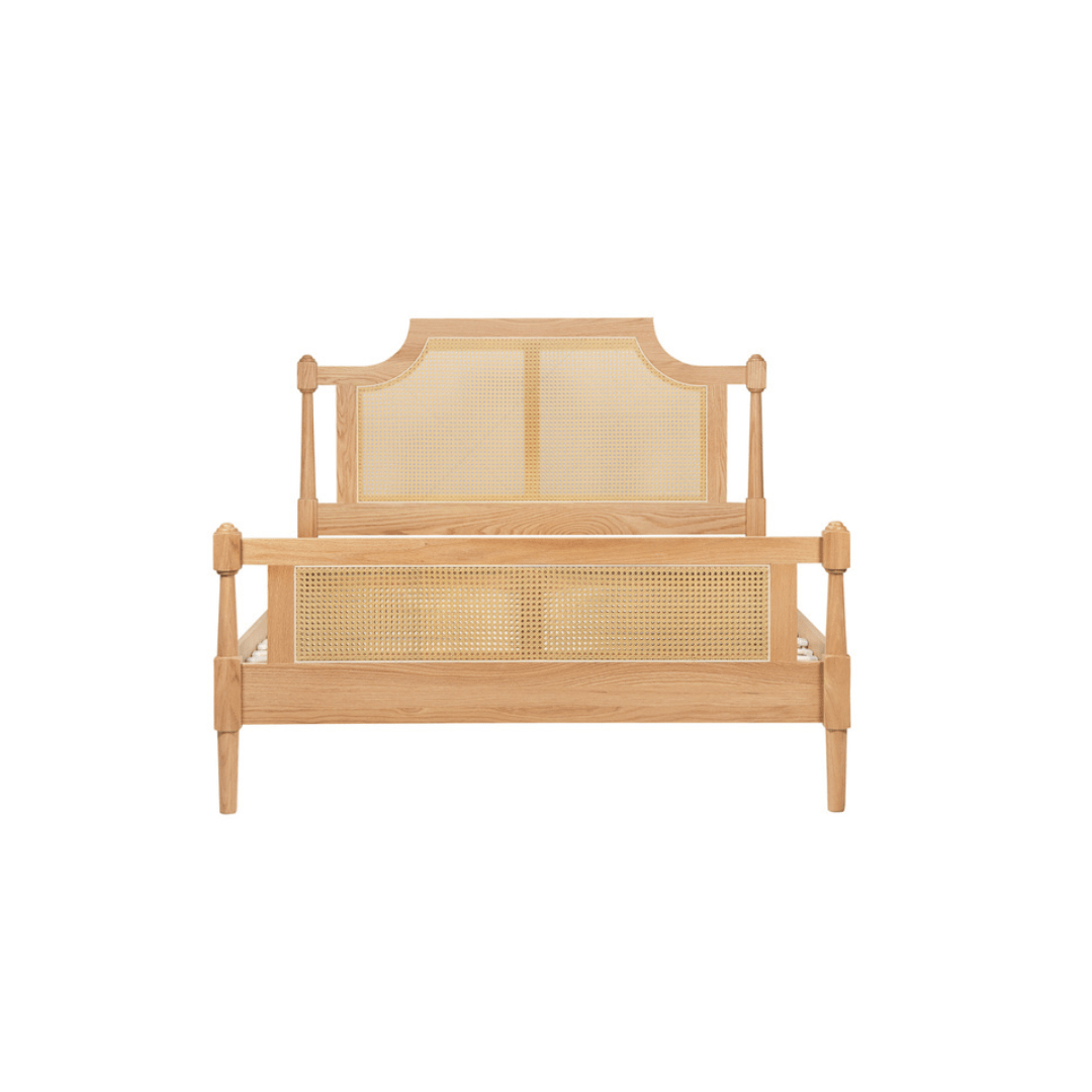 Marotta Rattan Solid Oak Oak Bed Frame - Furniturezone