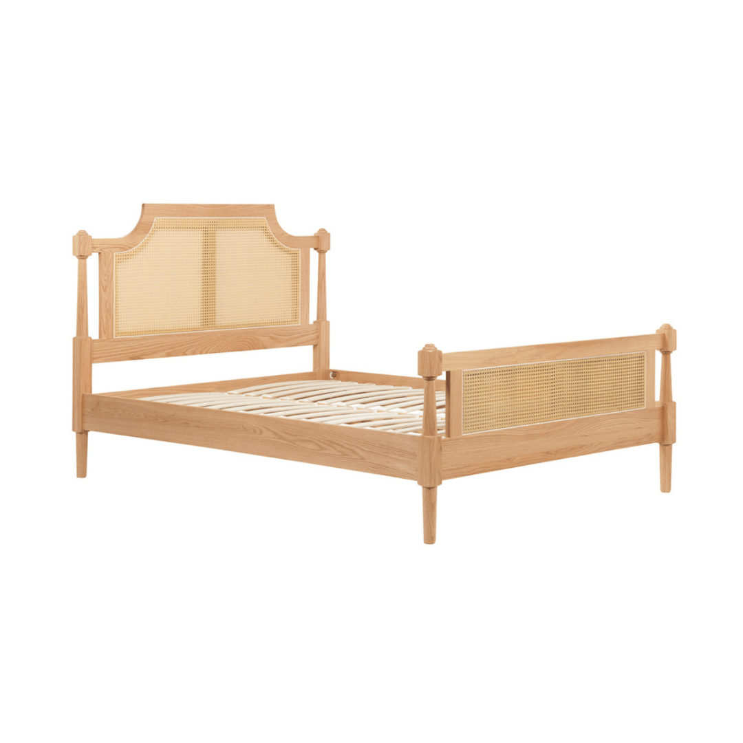 Marotta Rattan Solid Oak Oak Bed Frame - Furniturezone