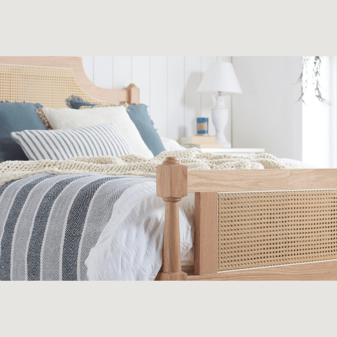 Marotta Rattan Solid Oak Oak Bed Frame - Furniturezone