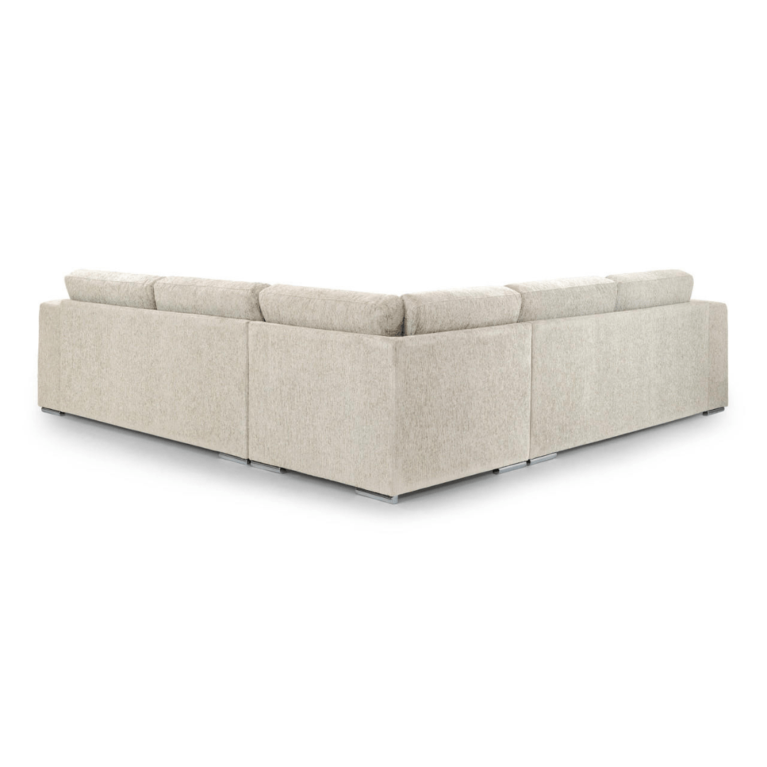 Naples Large Beige Fabric Corner Sofa - Furniturezone