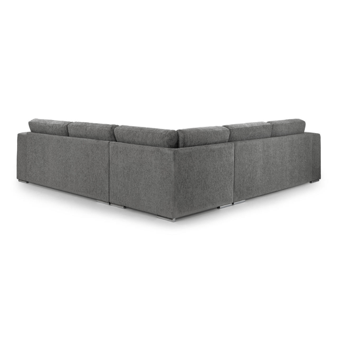 Naples Large Grey Fabric Corner Sofa - Furniturezone