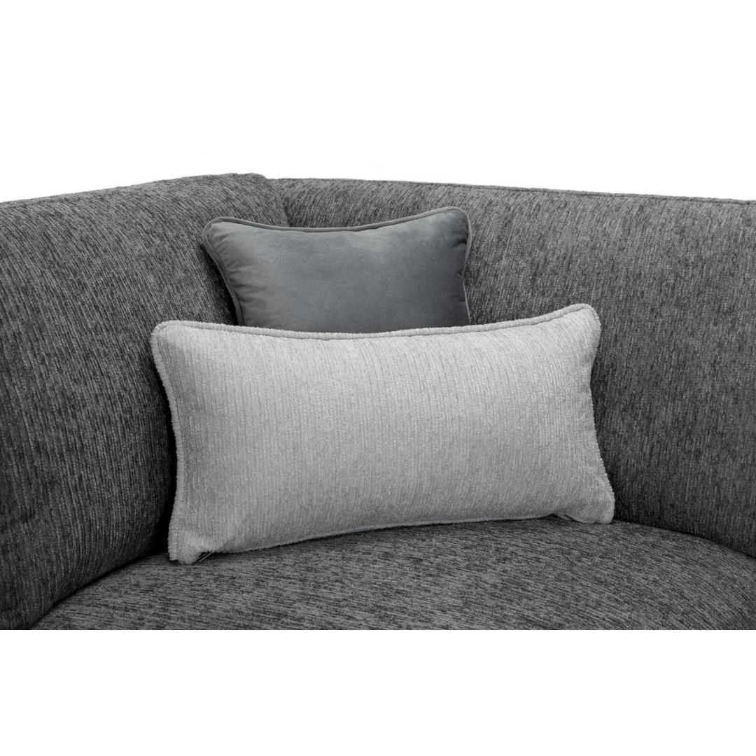 Naples Large Grey Fabric Corner Sofa - Furniturezone