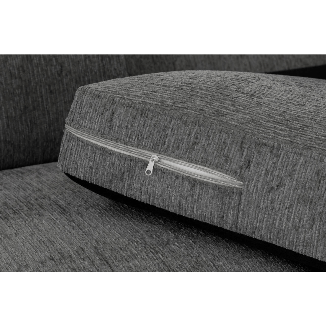 Naples Large Grey Fabric Corner Sofa - Furniturezone