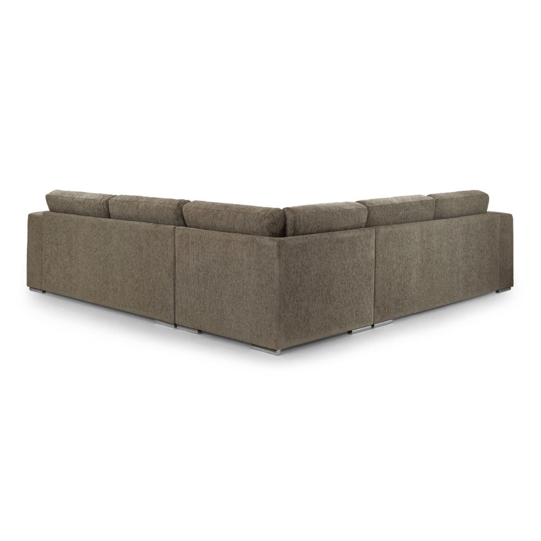 Naples Large Mocha Fabric Corner Sofa - Furniturezone