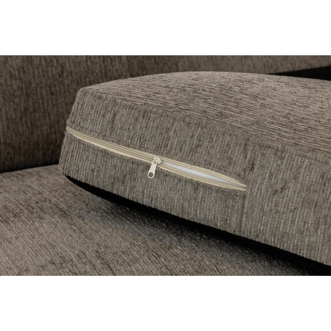 Naples Large Mocha Fabric Corner Sofa - Furniturezone