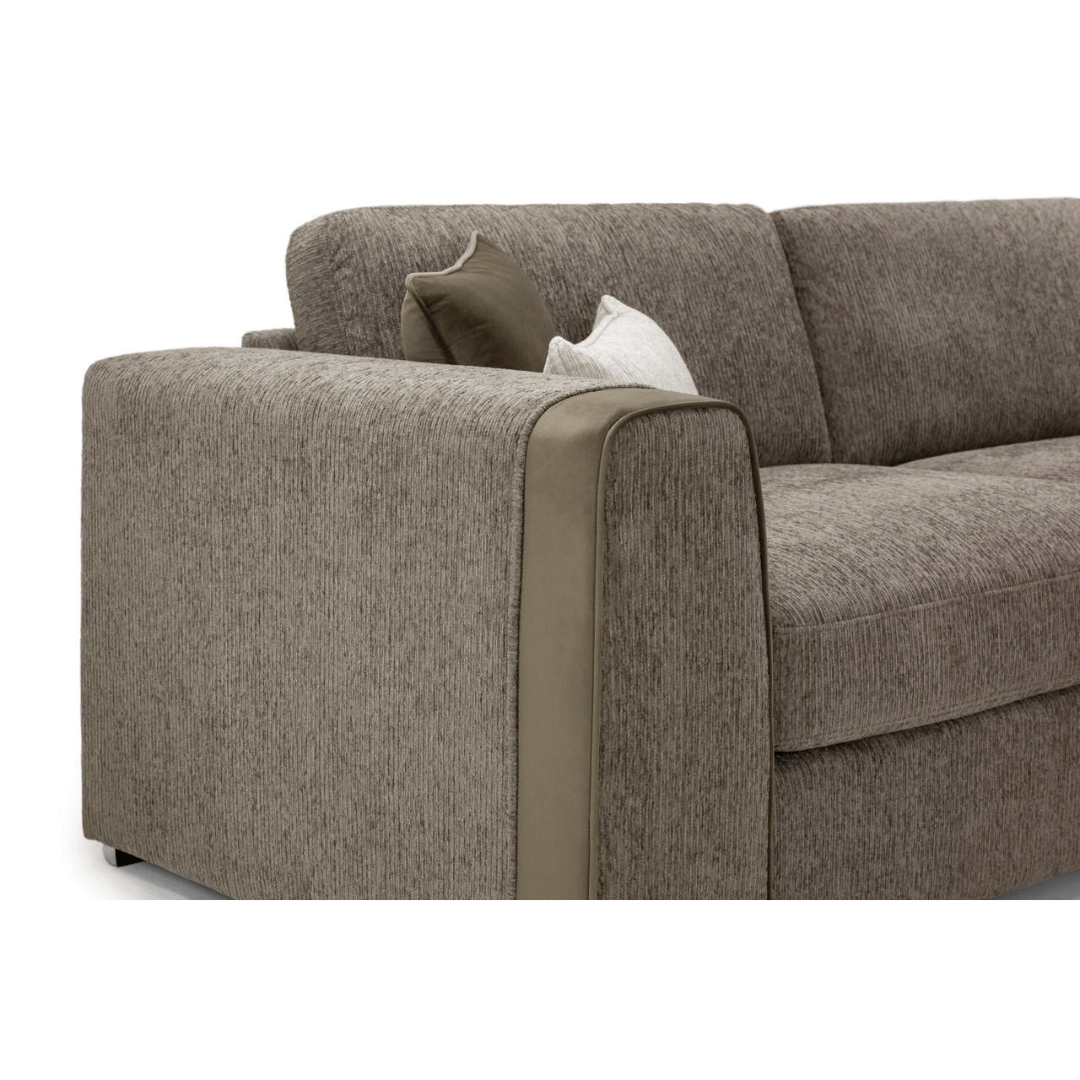 Naples Large Mocha Fabric Corner Sofa - Furniturezone