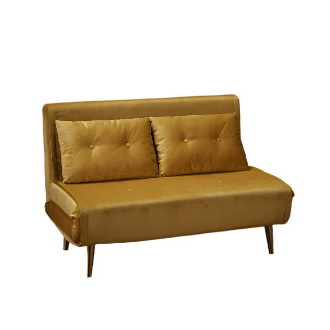 Pace Twin Click Clack Velvet Sofa Bed - Mustard - Furniturezone