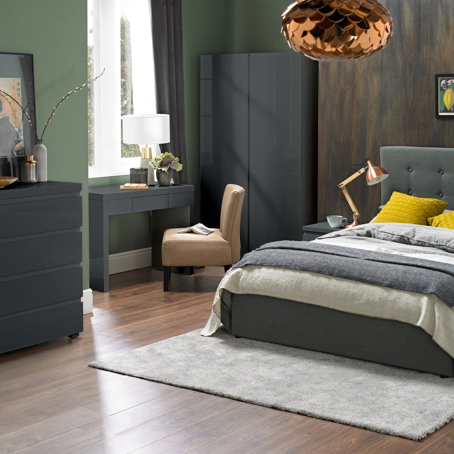 Puro Charcoal 4 Drawer Chest - Furniturezone