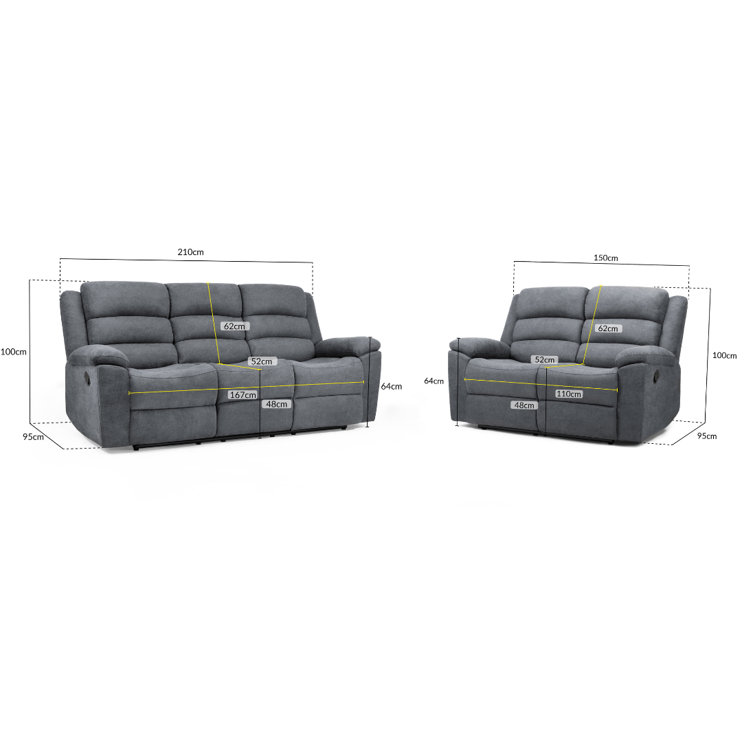 Santone Manual Recliner Sofa Range - Furniturezone