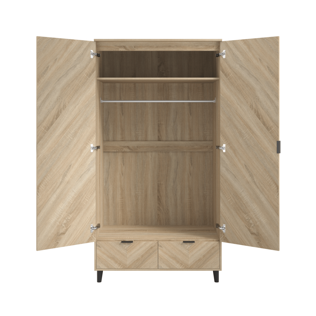 Serrato Bedroom Set - Oak - Furniturezone