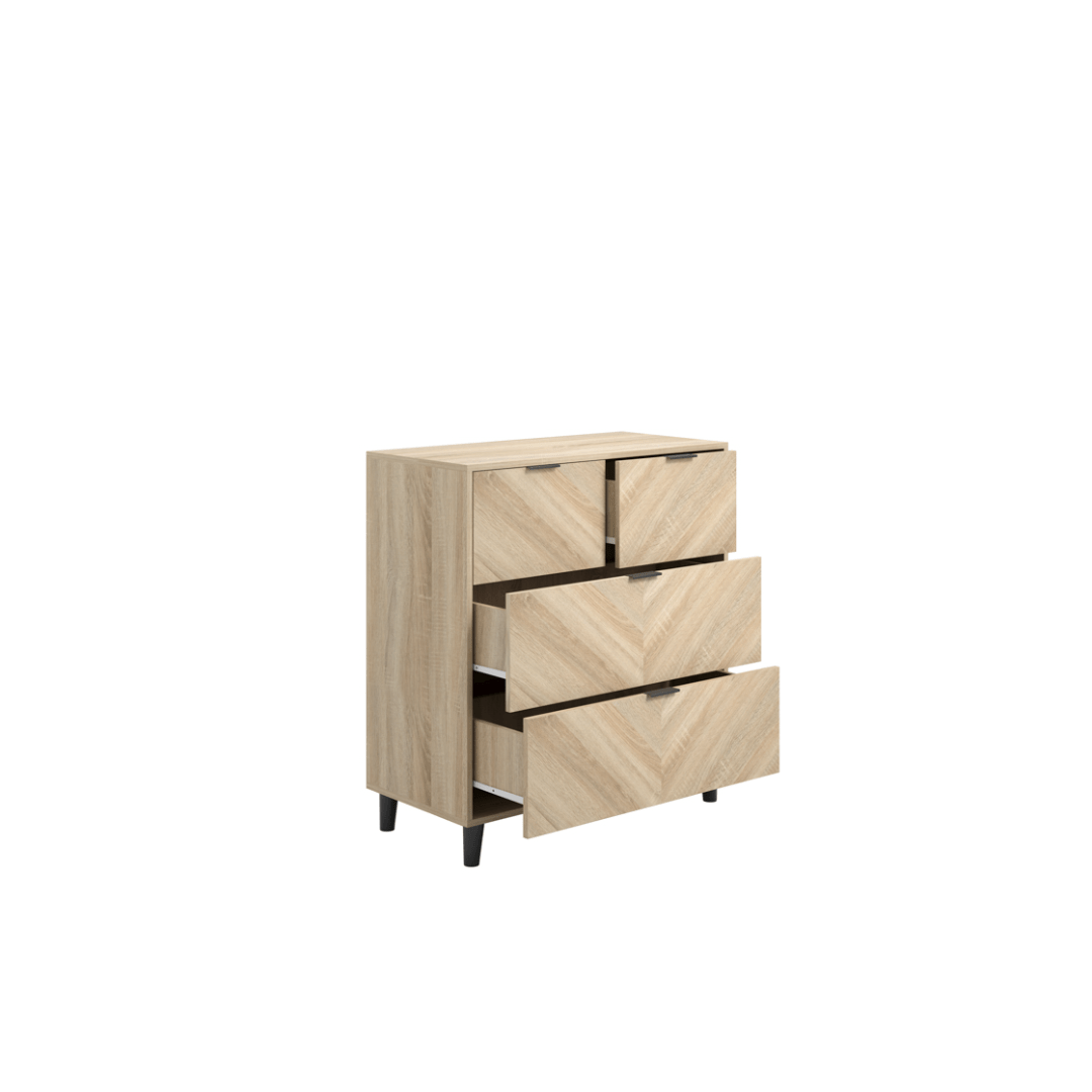 Serrato Bedroom Set - Oak - Furniturezone