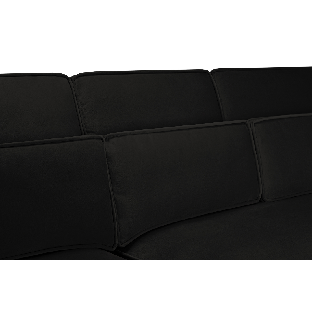 Sloane Large U Shape Black Fabric Sofa - Furniturezone