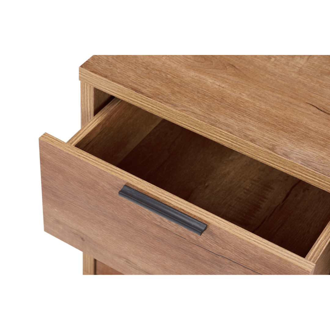Stockwell 2 Door 1 Drawer Wardrobe - Rustic Oak Effect - Furniturezone