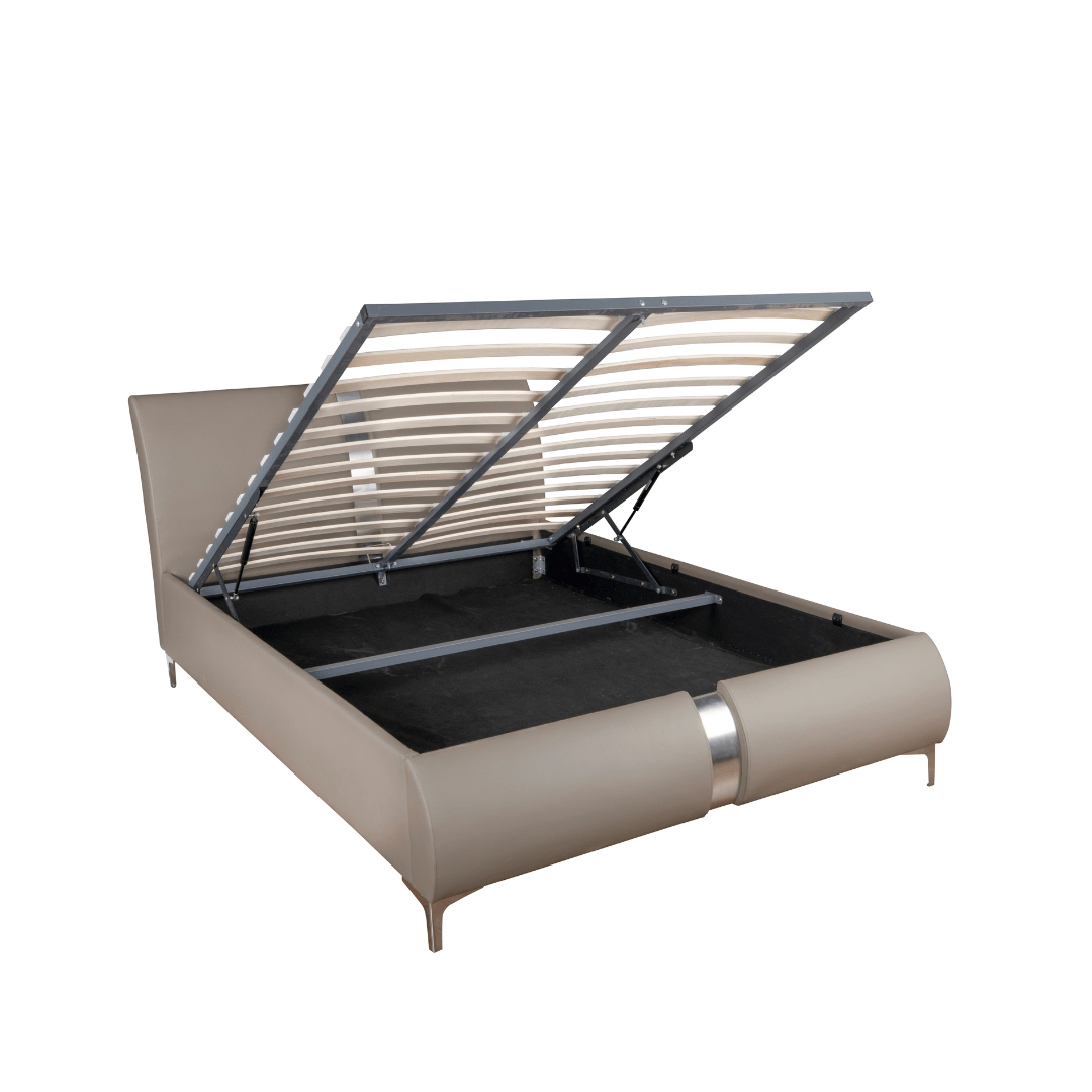 Sydney Ottoman Bed Frame Taupe PU - Furniturezone
