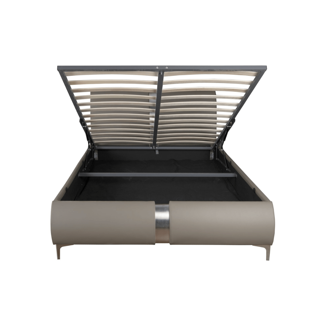 Sydney Ottoman Bed Frame Taupe PU - Furniturezone
