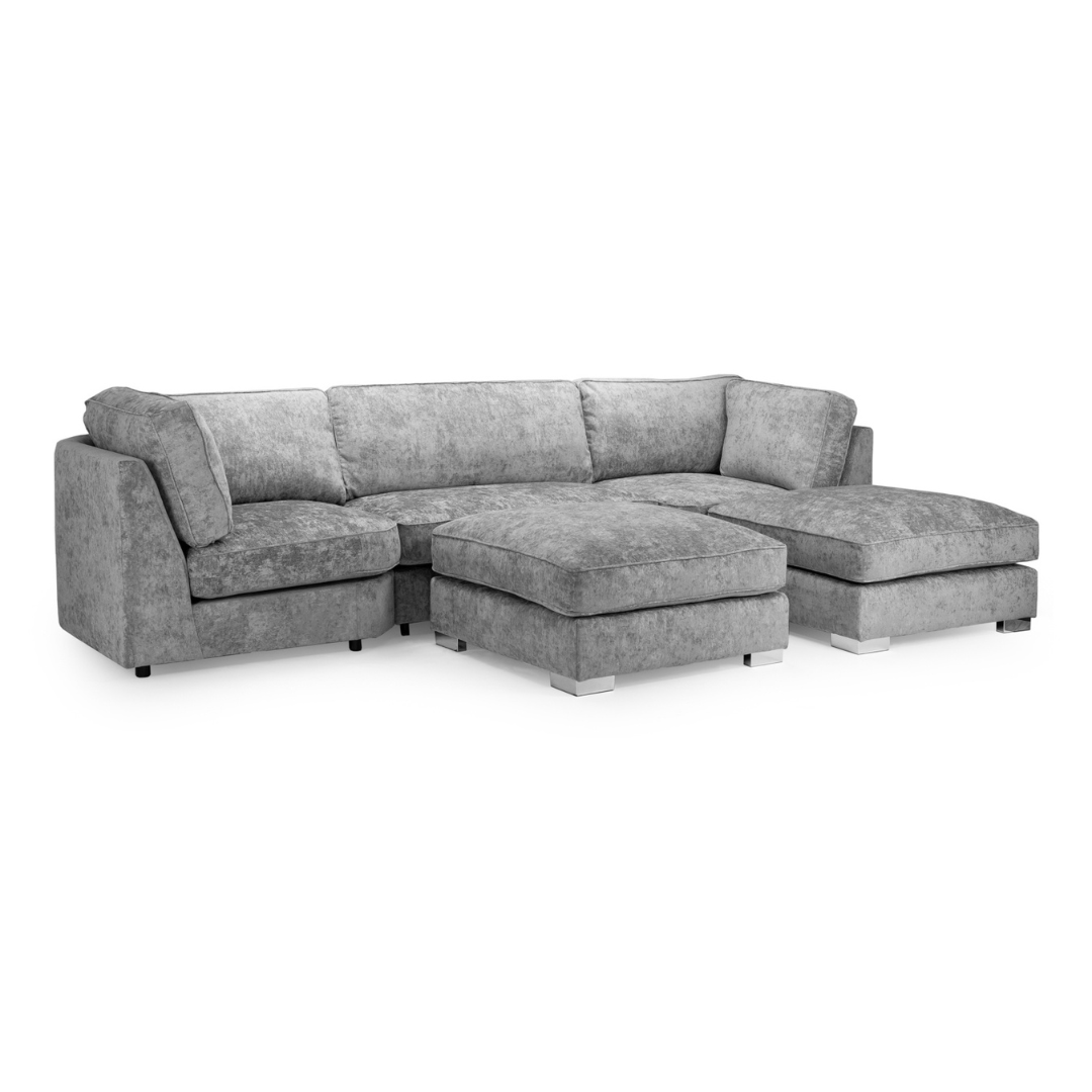 Tapia Chenille Fabric Full - Back U Shape Sofa - Furniturezone