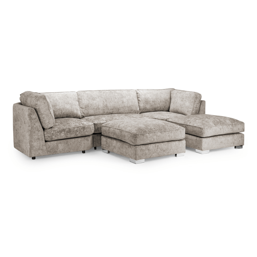 Tapia Chenille Fabric Full - Back U Shape Sofa - Furniturezone