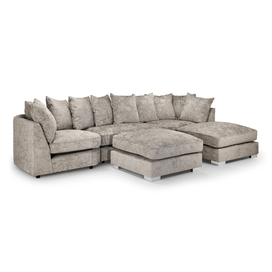 Tapia Chennile Fabric Scatter - back U Shape Sofa - Furniturezone