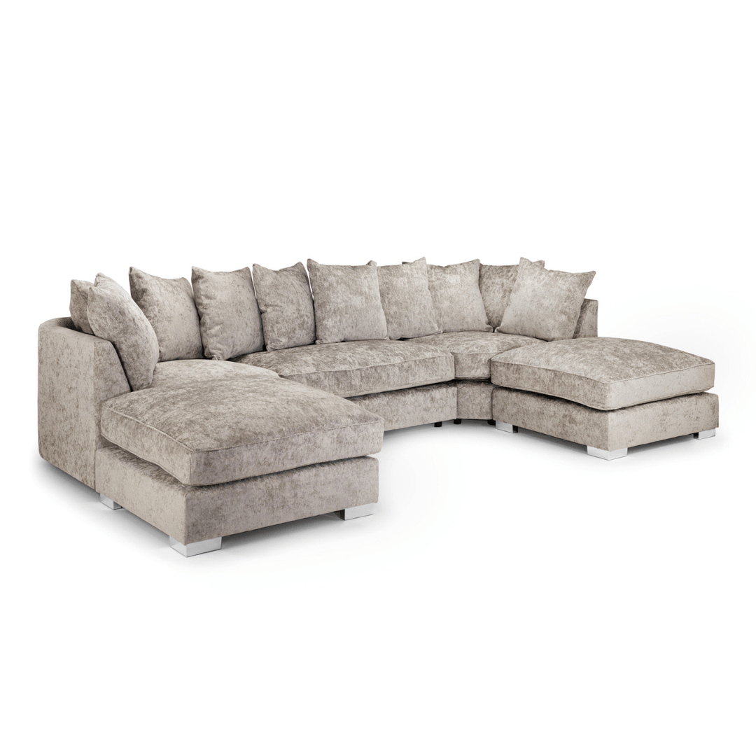 Tapia Chennile Fabric Scatter - back U Shape Sofa - Furniturezone