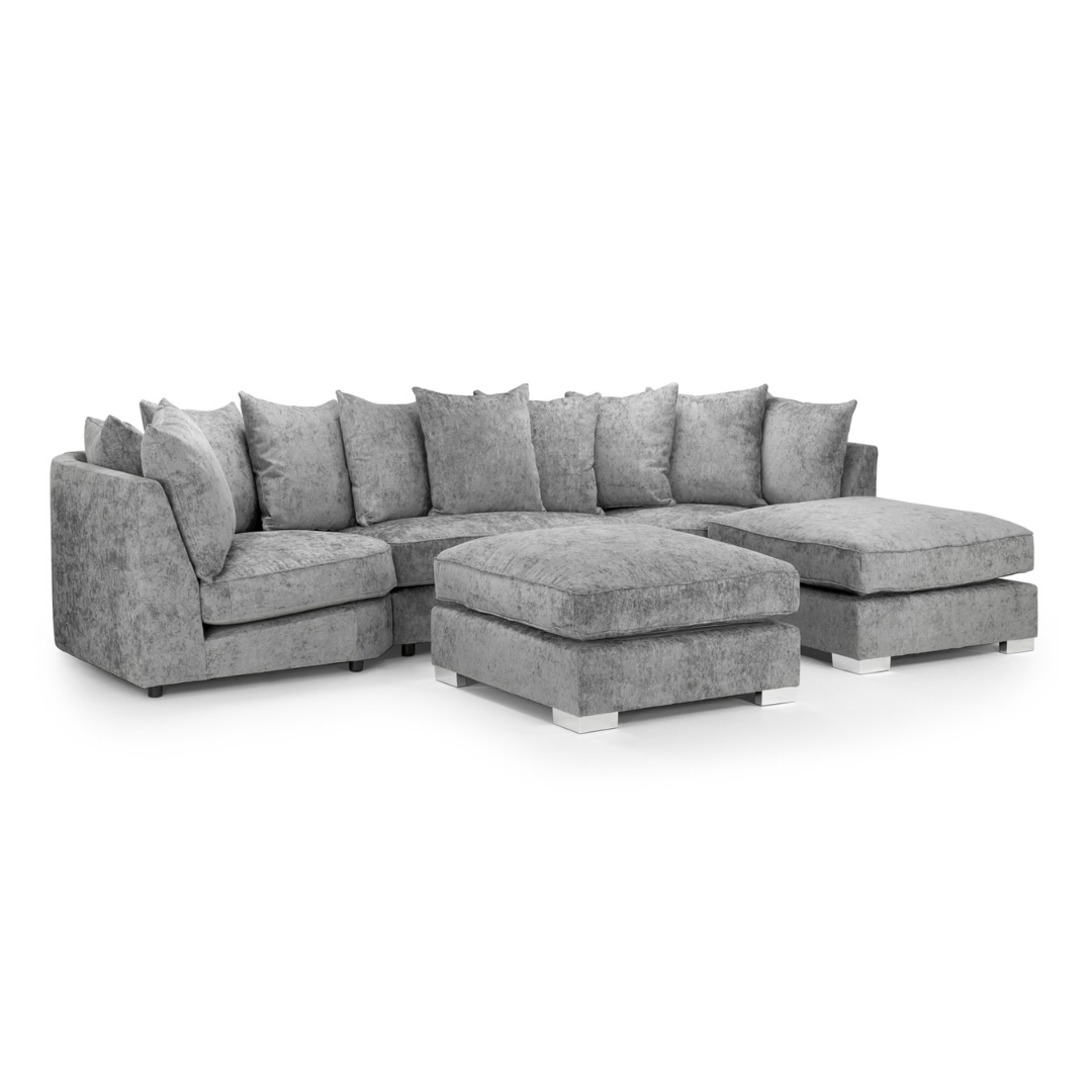 Tapia Chennile Fabric Scatter - back U Shape Sofa - Furniturezone