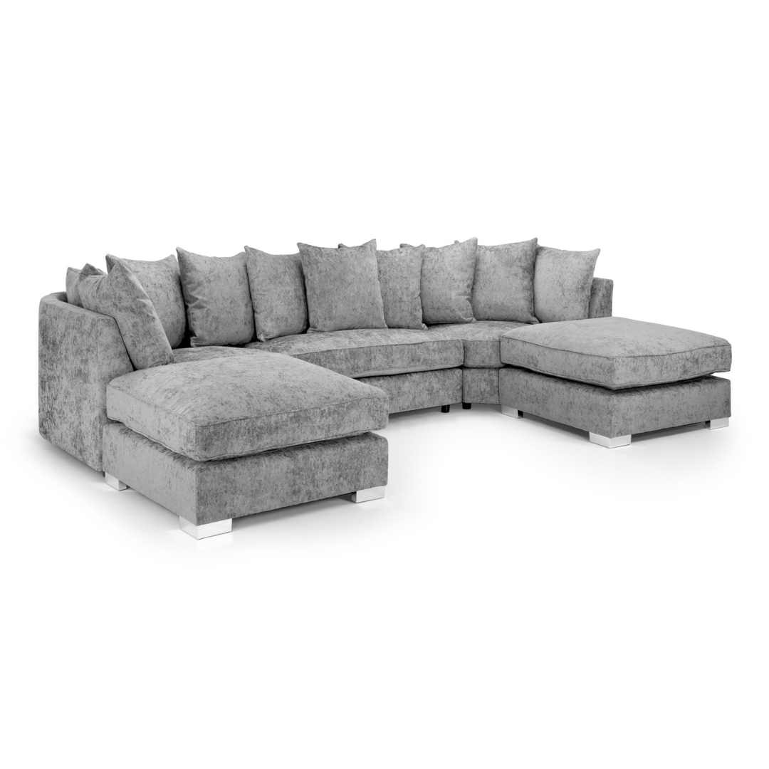 Tapia Chennile Fabric Scatter - back U Shape Sofa - Furniturezone