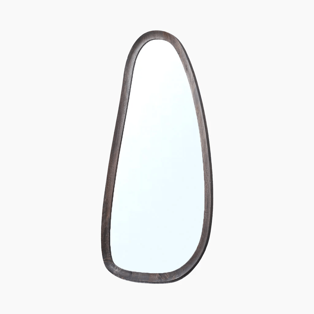 Thazin Asymmetrical Wooden Mirror - Furniturezone