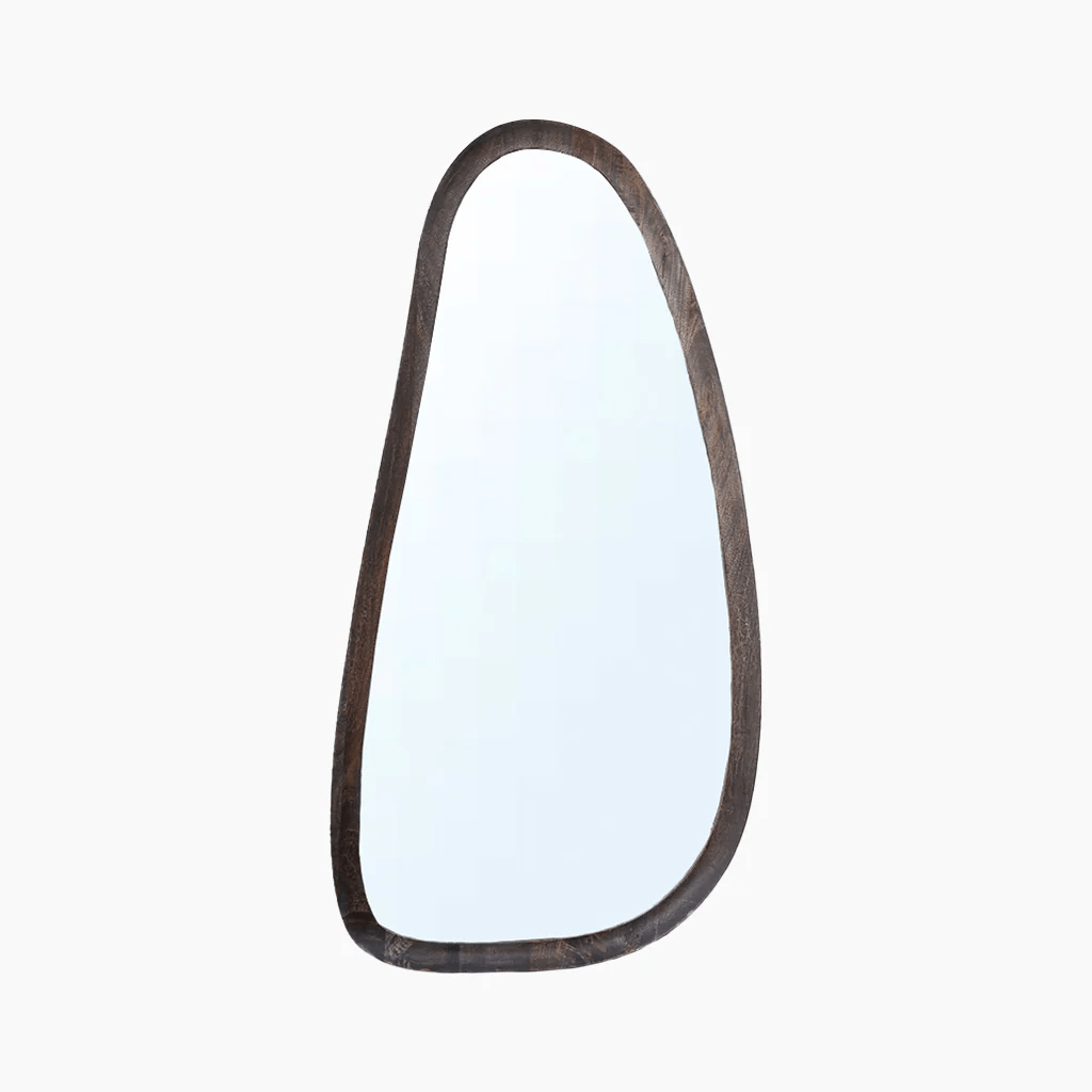 Thazin Asymmetrical Wooden Mirror - Furniturezone