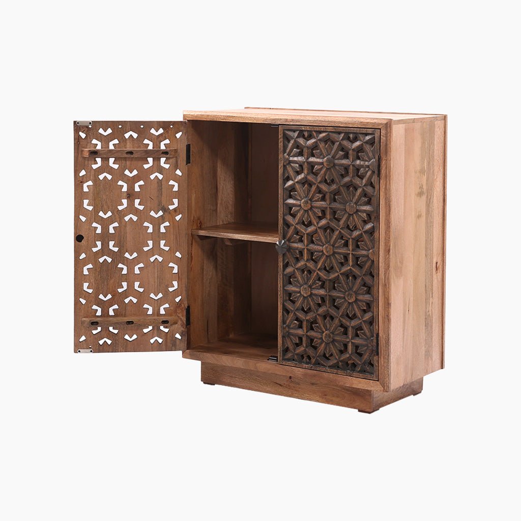 Thiri Two Door Solid Wood Cabinet - Furniturezone