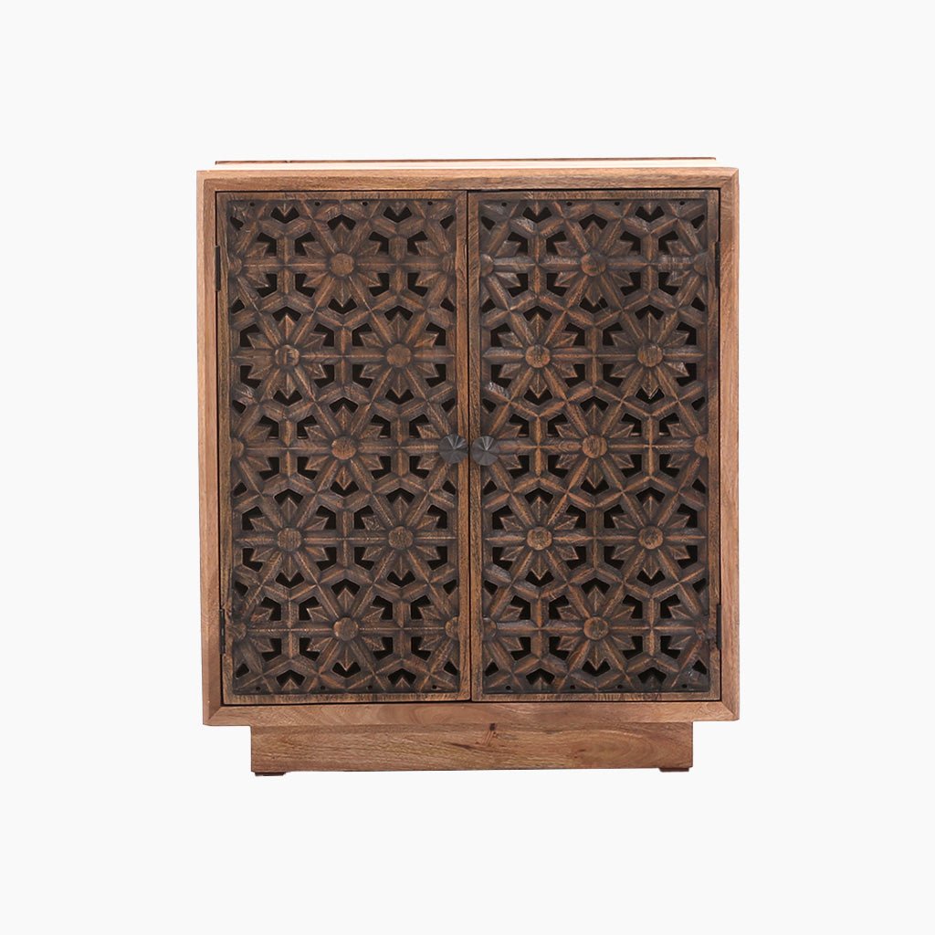 Thiri Two Door Solid Wood Cabinet - Furniturezone