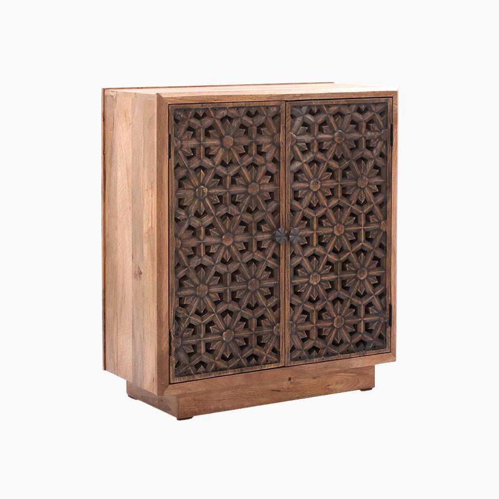 Thiri Two Door Solid Wood Cabinet - Furniturezone
