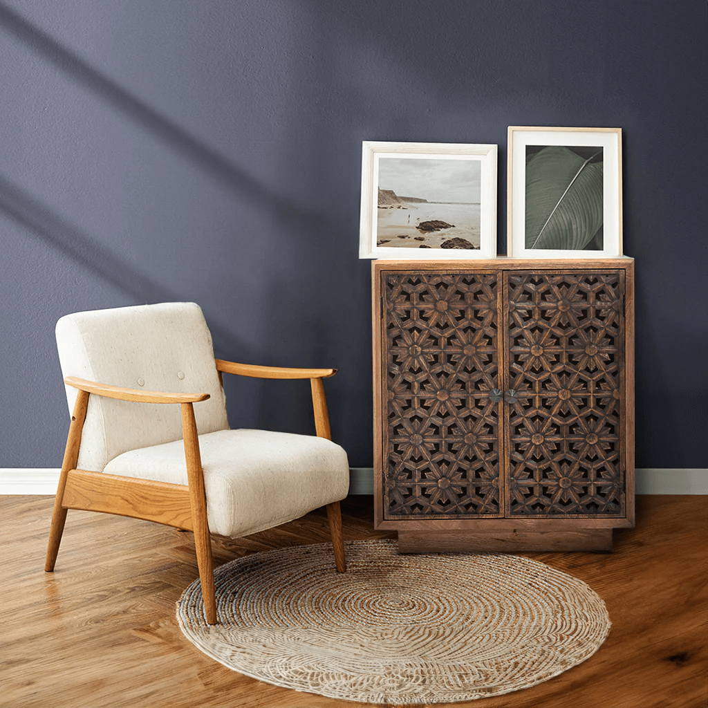 Thiri Two Door Solid Wood Cabinet - Furniturezone