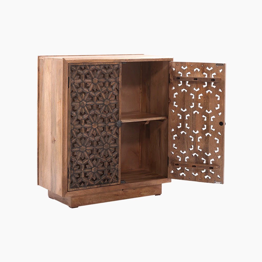 Thiri Two Door Solid Wood Cabinet - Furniturezone