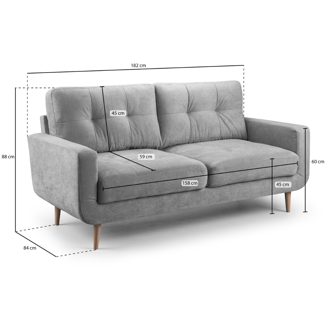 Tolentino 3 Seater Fabric Sofa - Furniturezone