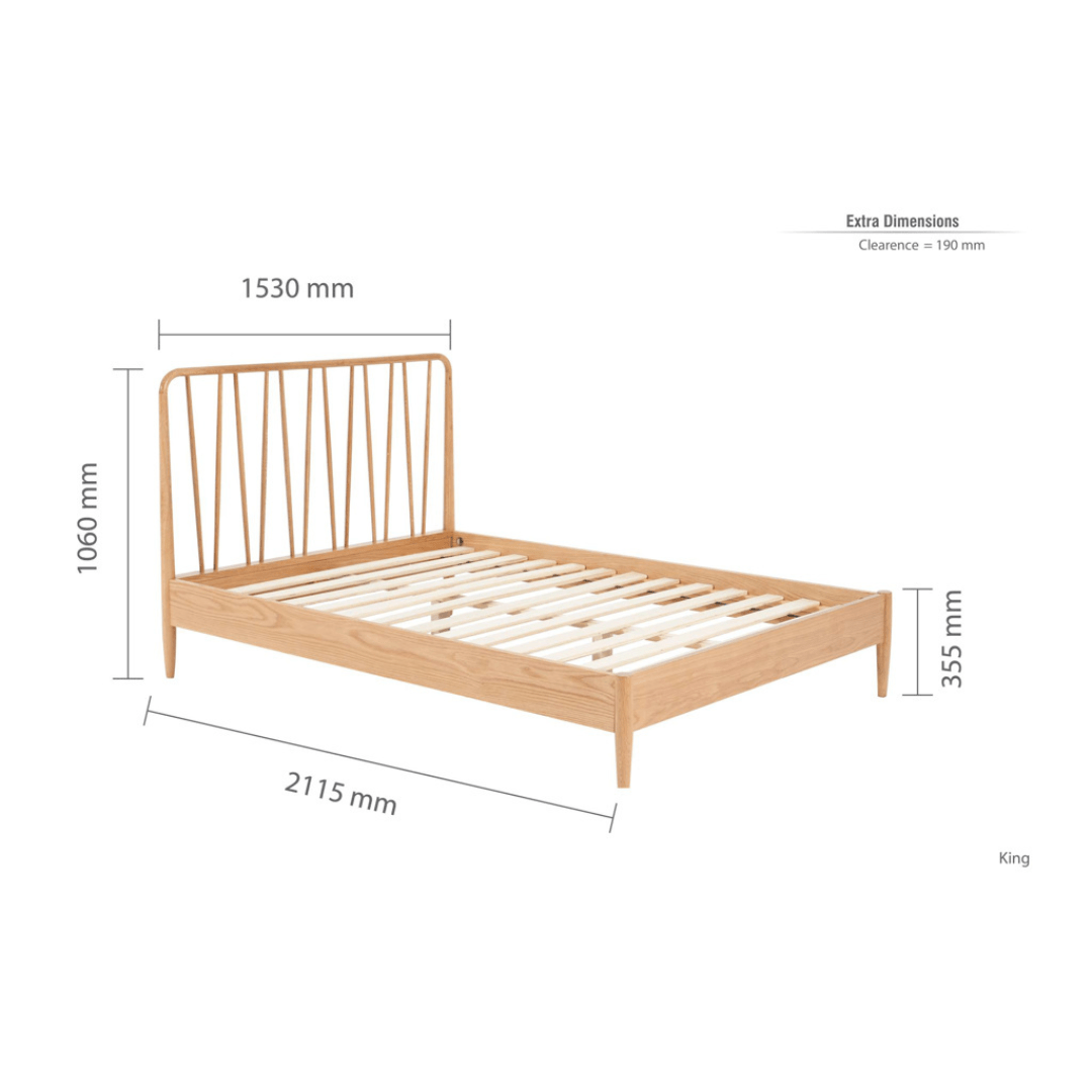 Tomas Solid Oak Oak Bed Frame - Furniturezone