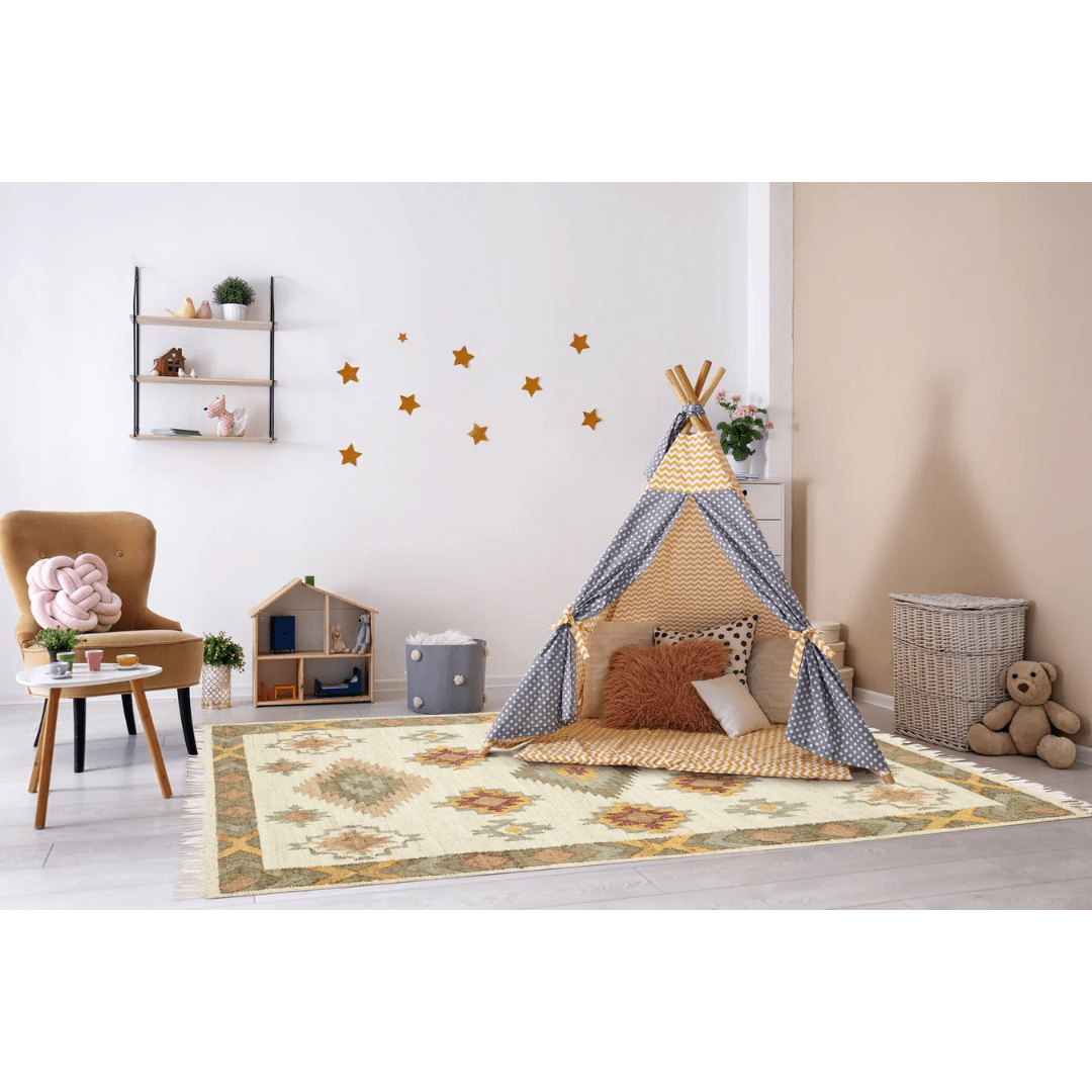 Tropical Sunshine Handwoven Jute Kilim - Furniturezone