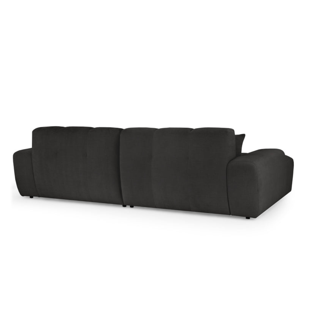 Valencia Corner Sofa Black - Left Hand Facing - Furniturezone