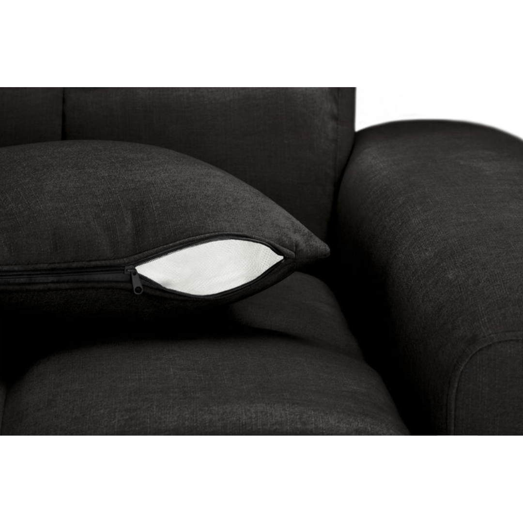 Valencia Corner Sofa Black - Right Hand Facing - Furniturezone