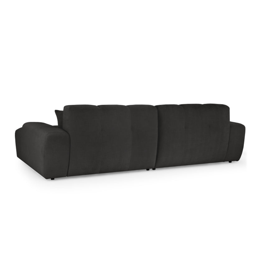 Valencia Corner Sofa Black - Right Hand Facing - Furniturezone