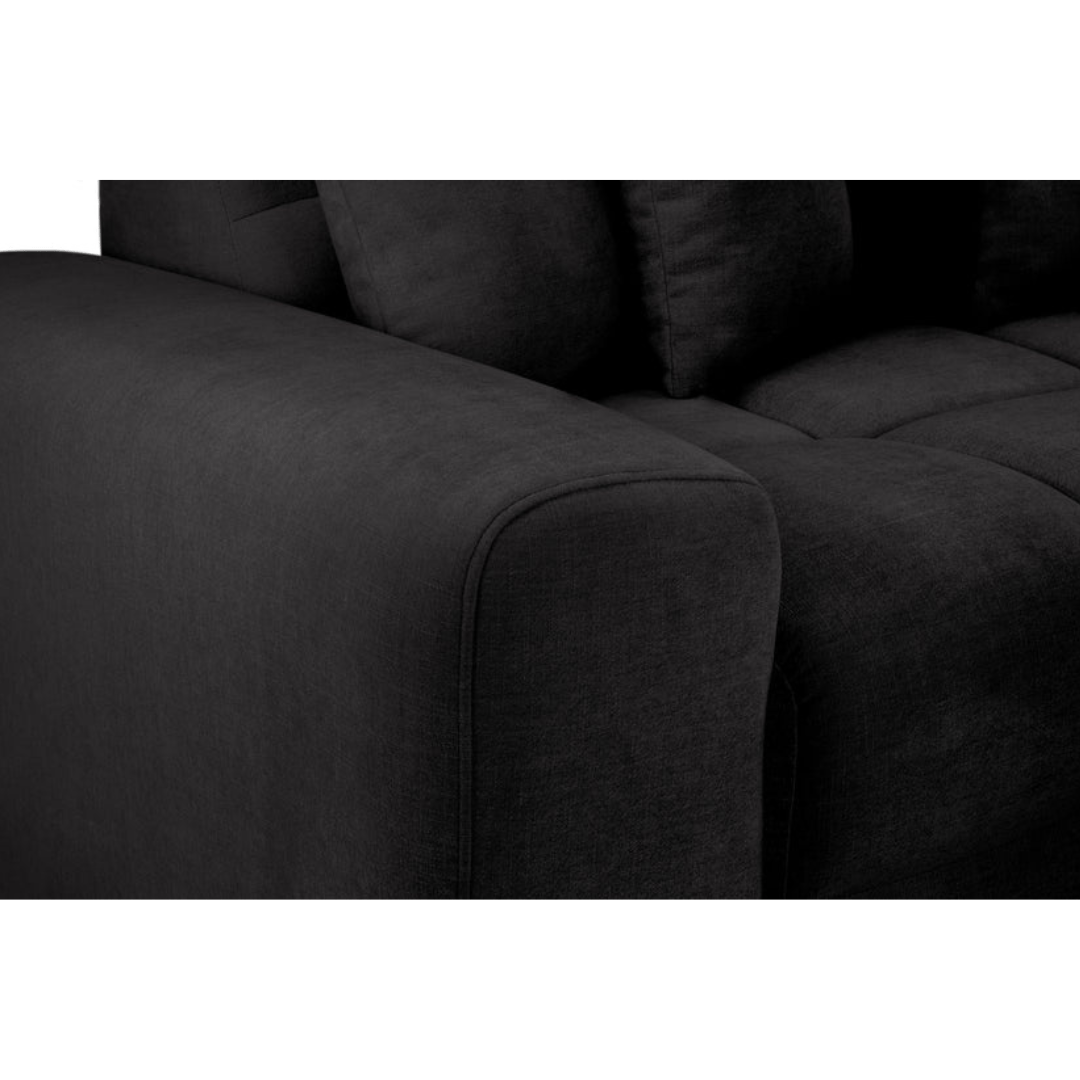 Valencia Corner Sofa Black - Right Hand Facing - Furniturezone