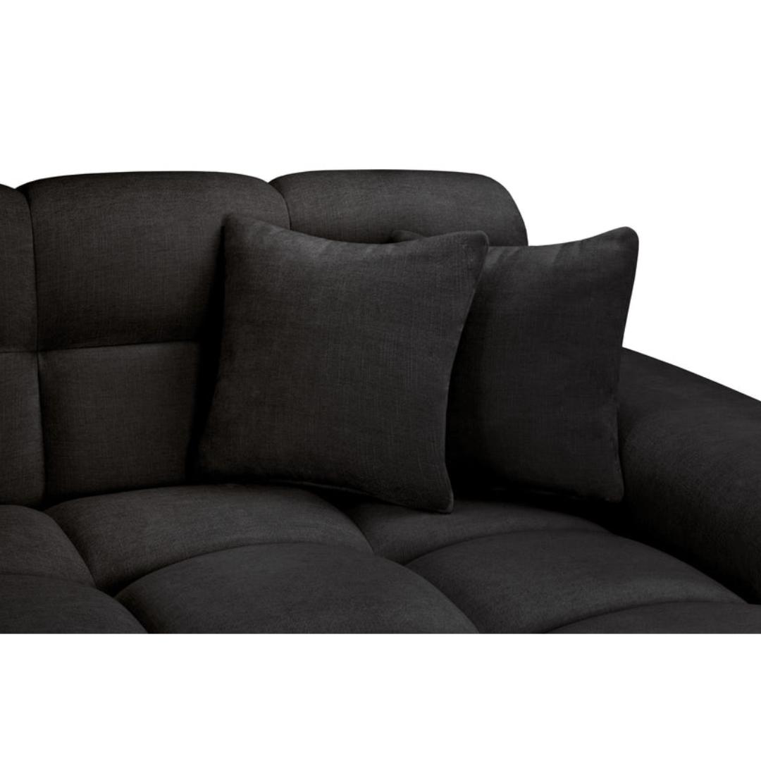 Valencia Corner Sofa Black - Right Hand Facing - Furniturezone
