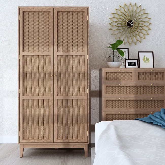Valentina 2 Door Rattan Wardrobe - Furniturezone