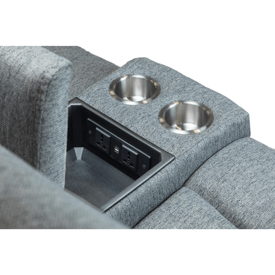 Venturi Electric Recliner Grey Two Seater Sofa - Furniturezone