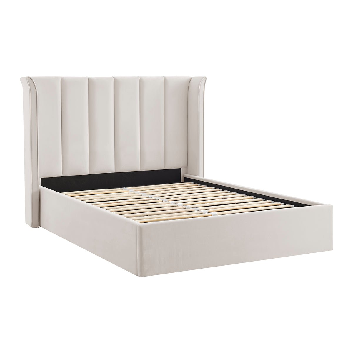 Vera Natural Beige Ottoman Storage Bed Frame - Furniturezone