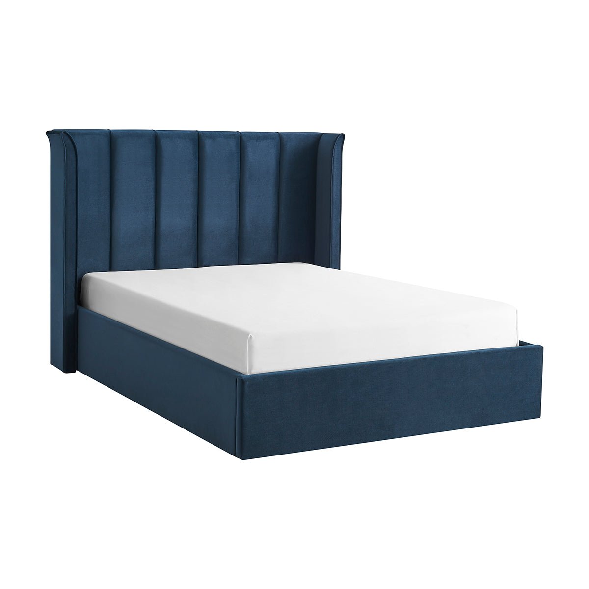 Vera Navy Blue Ottoman Storage Bed Frame - Furniturezone