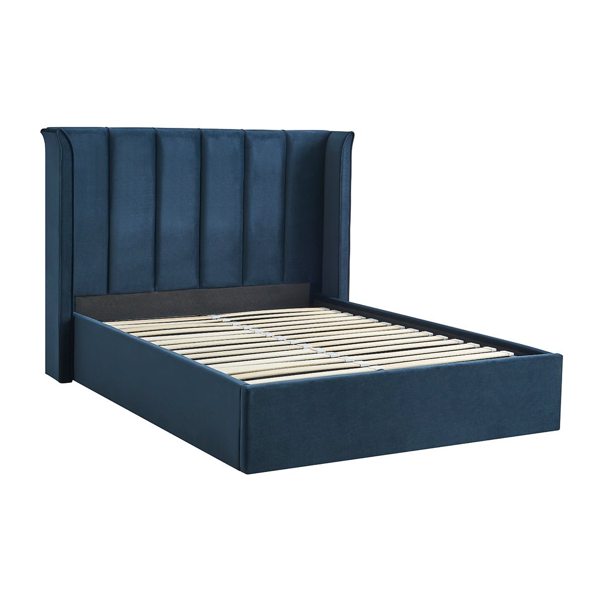 Vera Navy Blue Ottoman Storage Bed Frame - Furniturezone