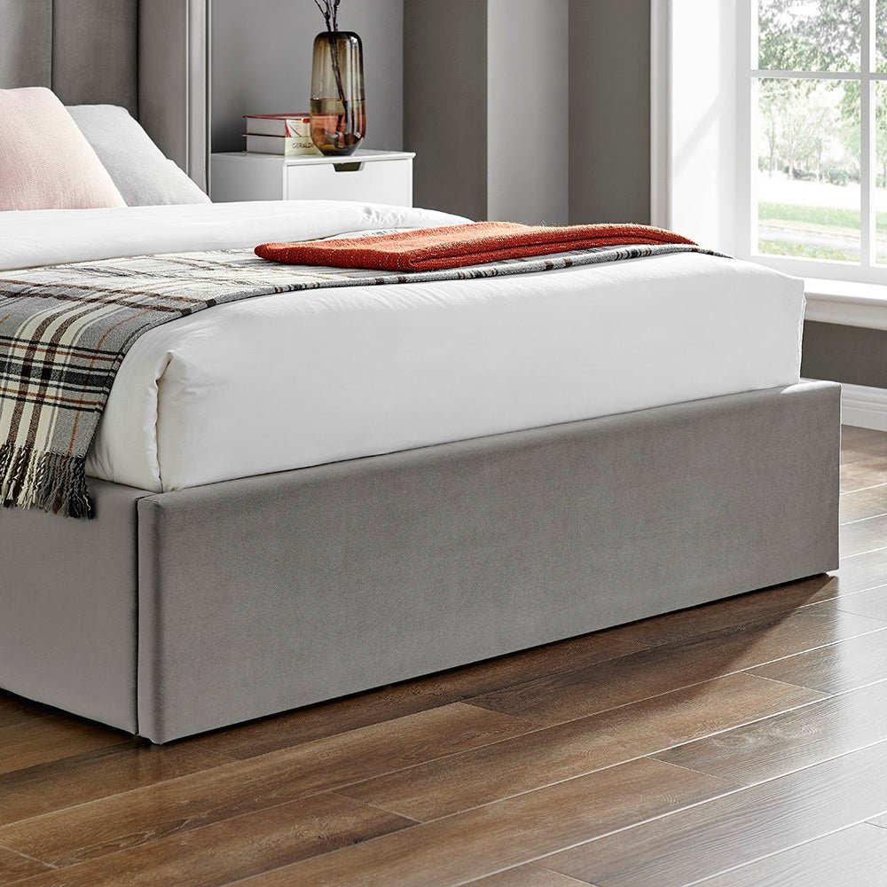 Vera Silver Ottoman Storage Bed Frame - Furniturezone