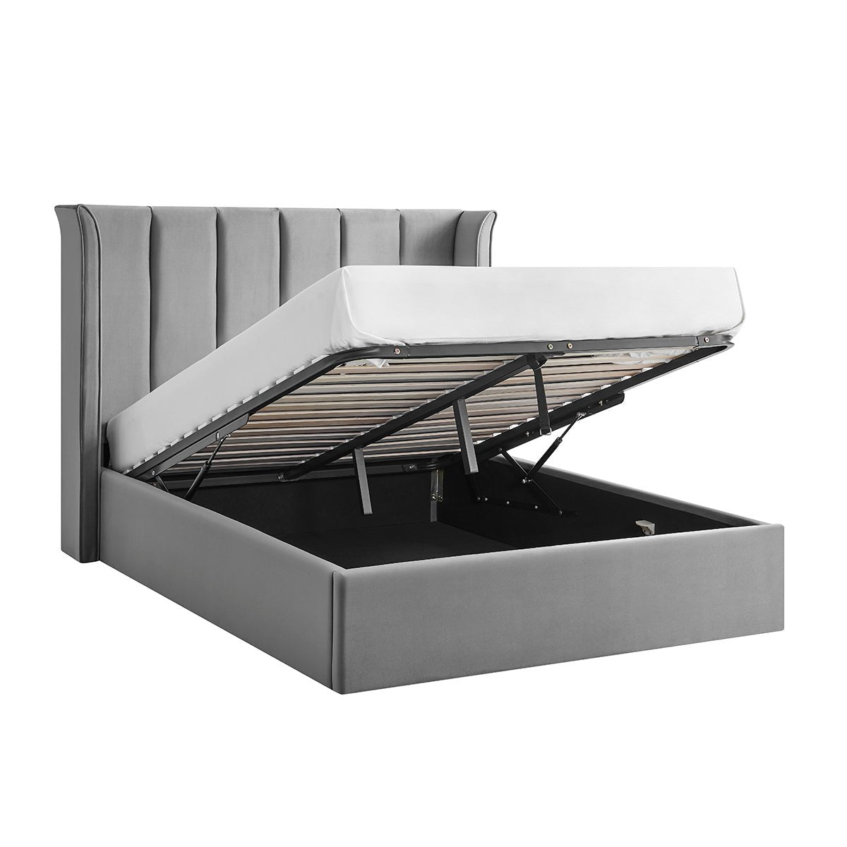 Vera Silver Ottoman Storage Bed Frame - Furniturezone